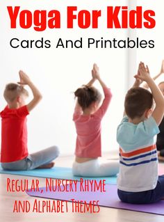 Yoga For Kids Cards and Printables bundle featuring regular yoga, nursery rhyme and alphabet themes! Great to use in the elementary classroom, preschool, daycare, occupational therapy or physical therapy. Children will love these fun poses and caregivers will how it calms and focuses children. #kidsyoga