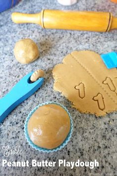 Easy to make and edible peanut butter playdough recipe! The kids love this to play with and nibble on. great for younger toddlers who still insist on tasting everything or for children who are sensory seekers. #sensory #sensorydough #nontoxic # tastesafe #peanutbutter #toddler #preschool