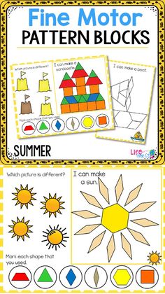 Kids will love learning with the Summer Fine Motor Pattern Block Mats while they work on building literacy skills, fine motor skills and have a LOT of fun! They are perfect for morning work, fine motor activities, literacy centers, rainy day activities and MORE! (affiliate)
