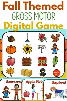 Make movement fun this fall with this digital gross motor game! This game is perfect for distance learning and in-person learning! Use this on a computer, tablet or interactive whiteboard. Share your screen during distance learning and play! This movement game is perfect to use all fall long. Parents, teachers, physical educators, physical therapist, occupational therapists and more will LOVE this game!