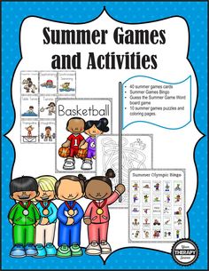 This Summer Games Packet Download includes 40 Summer Games Cards (large and small versions), 7 game/activity ideas to play with the cards, Summer Bingo game, 3 mazes, 1 crossword puzzle, 1 boxed word puzzle, Find and Color puzzle, 1 complete the torch drawing and 3 coloring pages. (affiliate)