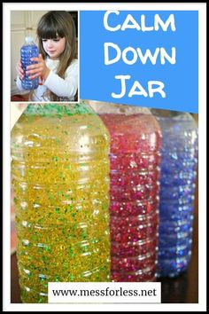 These Calm Down Jars are ideal for toddlers to explore and for preschoolers to use during a break.