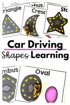 This fun shapes activity is a must try for any toddler, preschool aged or early elementary. The shapes printables consist of a shape and a road with that shape that the kids can drive their cars around. Your kids will LOVE this learning experience! Get this shapes activity today!