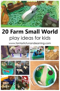Bring the farm right to your table with a farm small world! Set these farm theme sensory play activities up for toddler and preschool pretend play.