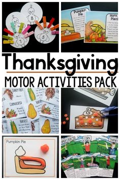 A Thanksgiving activity pack of gross motor and fine motor activities. A great way to incorporate movement and motor planning into a Thanksgiving theme. This pack is ideal for preschool, pre-k, kindergarten, home and therapies (physical therapy, occupational therapy, speech therapy). This pack is perfect for the month of November and Thanksgiving.