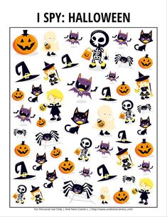 Check out this fun collection of 10 Halloween themed I spy printable games for kids! (affiliate)