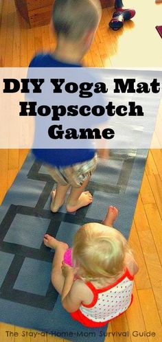 Being inside on bad weather days can be tough, but indoor gross motor activities like this DIY yoga mat hopscotch game can help kids burn energy and keep mom and kids free from indoor day frustration!