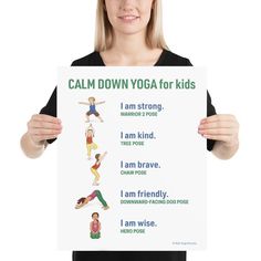 Help children calm down when they’re wound up or when they feel intense emotions with these simple and fun yoga poses. Positive statements are provided along with each colorful yoga pose to help them self-regulate and settle themselves. You can also use these poses during circle time, brain breaks, transition times, or to simply get the wiggles out while also teaching about emotions! (affiliate)