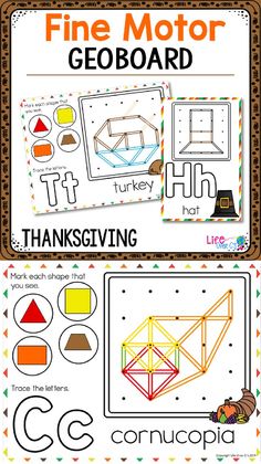 Kids will love learning with the Thanksgiving Fine Motor Geoboard Mats while they work on building literacy skills, fine motor skills and have a LOT of fun! They are perfect for morning work, fine motor activities, literacy centers, rainy day activities and MORE! (affiliate)