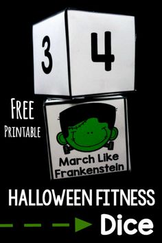 Halloween Gross Motor. Fitness dice are perfect for home, school, or therapy. Get your free printable today!