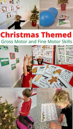 These are the best Christmas themed gross motor and fine motor ideas. I love the santa boots paths, christmas yoga, reindeer life cycle and christmas tree decorations. There are just so many great ideas!