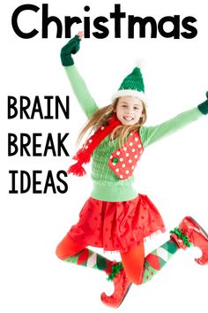 Christmas Brain Breaks. A list of fast, fun, and efficient ways to move your body with a Christmas or Holiday theme. Each brain break is designed to last under a minute and only needs a small amount of space!