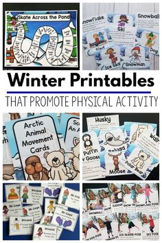 Winter Printables – That Promote Physical Activity Winter printables for kids for fitness and physical activity. A great option for a winter brain break!