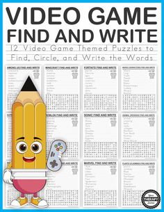 This Video Games Word Search for Kids combines a word find with handwriting practice! Have fun while you practice handwriting with this video game theme. (affiliate)