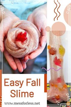 Between the sparkle from the glitter and the lovely cinnamon scent, this Easy Fall Slime will be one your kids favorite things about fall.