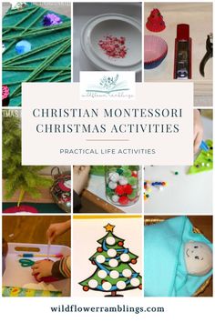 Consider these and other Christian Montessori DIY holiday lessons & faith-based activities from the Wildflower Ramblings Blog. Here you will discover hands-on practical life, sensorial, mathematics & language lessons & activities inspired by the Montessori Method. Access the Wildflower Ramblings blog, hosted by Amy Smith, M. Ed. at wildflowerramblings.com to learn more about enhancing your homeschool curriculum with faith-based lessons such as these.