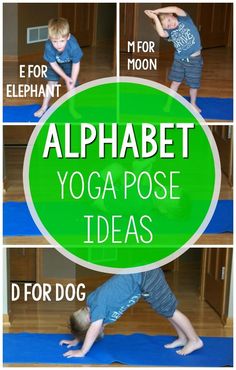 Alphabet activities! Alphabet yoga is an awesome way to add physical activity to your home, classroom or therapy. The kids are so engaged with each letter and it is SO MUCH FUN! Alphabet yoga is awesome for the classroom, morning meeting, physical education, PT, OT, SLP or at home! #yoga #brainbreaks #alphabet