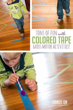 So simple! Just a few lines of tape for a day of creative, active play for kids!