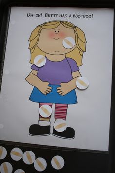 Uh-oh! Where Should the Band-Aid Go? A receptive language activity for PreK and Kinders! FREE :) Repinned by SOS Inc. Resources http://Pinterest.com/sostherapy.