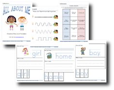 all about me preschool pack