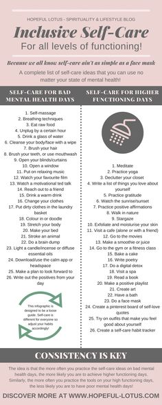 Self care is so important for stress relief and your mental health – but I know practicing self care can seem impossible when you’re having a bad mental health day. The problem with self care ideas over the internet is that they often aren’t inclusive of people who are suffering from poor mental health. This list of self care ideas contains 52 inclusive ideas for all levels of functioning. So you’ll be able to take care of yourself no matter how bad a day you are having! #selflove