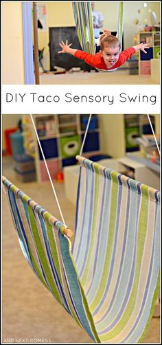 Tutorial for making a DIY taco sensory swing from And Next Comes L