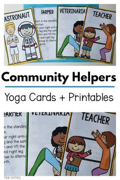 Kids yoga with a community helpers theme. Combine learning and movement with these fun yoga cards. These are perfect for your community helpers theme and can be used all year long. You will LOVE these and so will your kids!