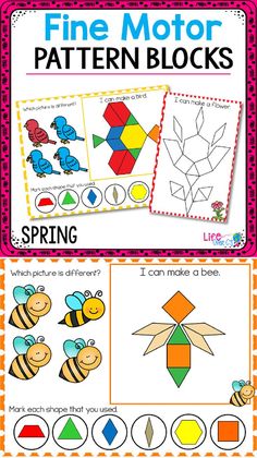 Kids will love learning with the Spring Fine Motor Pattern Block Mats while they work on building literacy skills, fine motor skills and have a LOT of fun! They are perfect for morning work, fine motor activities, literacy centers, rainy day activities and MORE! (affiliate)