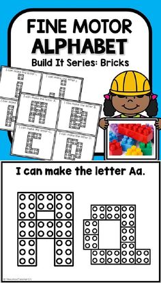 Help children learn to recognize and build the letters of the alphabet using bricks and other building blocks in preschool and kindergarten as part of the Alphabet Fine Motor series. (affiliate)