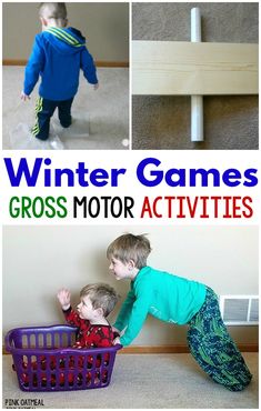 Winter games gross motor activities. Great for your gross motor planning needs. Fun ideas for preschool and elementary gross motor planning!