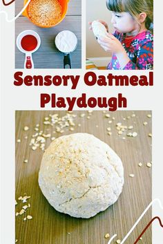 The only ingredients you need to make Sensory Oatmeal Playdough are oats, water and flour. With kids, it’s very easy to prepare and smells wonderful!