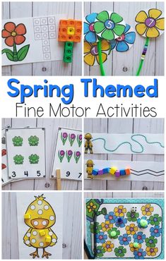 Spring fine motor activities. These are perfect for preschool fine motor activities in the spring. These are also great kindergarten activities. Occupational therapists will love these fine motor activities!