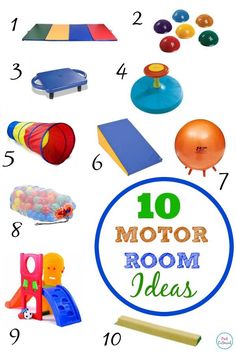 Great ideas for a motor room from a pediatric physical therapist, playroom or in the classroom. Great gifts for toddlers or preschool aged children that are actually useful and promote movement! -Pink Oatmeal