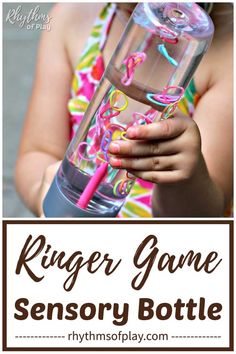 Ringer game DIY sensory bottle – This rainbow loom band DIY toy and game for kids can help children develop concentration and focus, and, learn to self-regulate while they play. Calm down jars and discovery bottles are also a great way for babies and toddlers to play with small items without the risk of choking on them. |