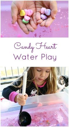 Candy Heart Water Play and Learning Activities for Valentine’s Day #valentinesday #preschool #toddlers #sensory