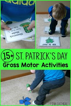 A HUGE list of St. Patrick’s Day Gross Motor Activities! I love the Rainbow Relay, St. Patrick’s Day Yoga, and Clover Hop!