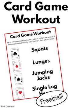 A fun FREE printable for brain breaks or getting in movement. This game is great for all ages. I love how you only need a deck of cards! Use for gross motor time, a classroom brain break, therapy sessions, daycare centers or at home.