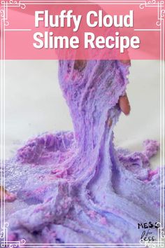 Making this Fluffy Cloud Slime Recipe is a fun and easy activity for kids of all ages, with the end result being a fluffy-textured slime that looks like a cloud.