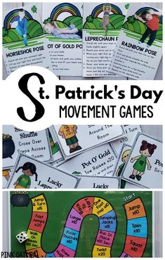 St. Patrick’s Day Activities. Activities include dice games, kids yoga cards, St. Patrick’s Day brain breaks, and more. All activities are designed with movement in mind. These are perfect for the classroom, home, physical education or occupational and physical therapy! Make movement fun with a St. Patrick’s Day theme!