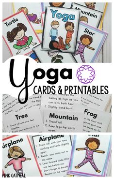 Yoga cards and printables that are perfect to get you started on yoga! These fun cards have easy to follow descriptions along with full sheet printables. Print the description on the back of the cards – easy formatting to do this! These are cards and printables are perfect for kids yoga! #yoga #preschool