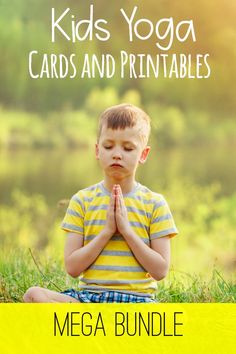 32 sets of Yoga For Kids Cards and Printables plus a bonus set!! These are great for getting kids moving in the classroom, at home or in therapy. Perfect for year round easy no prep additions to all your lesson plans. Kids will love all the fun themes throughout the year! Great for preschool, kindergarten and up! #kidsyoga #brainbreaks #physicalactivity #grossmotor #pediatrics