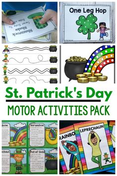 All of the fine motor and gross motor ideas you need for your St. Patrick’s Day motor planning activities. A great way to work on St. Patrick’s Day fine motor skills, gross motor skills, and get in the much needed physical activity. I can’t wait to use this all March!