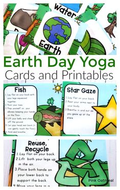 Earth Day Yoga Cards and Printables are the movement activity to add to your lesson plans! These poses will get kids to start thinking about the Earth, water and recycling! Great for preschool, kindergarten and up!
