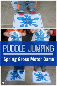 Spring Themed Gross Motor – Puddle Jumping- A fun way to get the kids moving with a Spring theme! I’m using this the entire Spring! Great for home, physical therapy, occupational therapy or in the education setting!