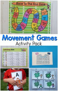 A fun pack of activities created with movement in mind. Have movement activities for a full year that the kids will love and that incorporate fitness for kids. You will love these movement ideas as much as the kids do!