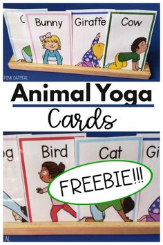 Free animal themed yoga cards! These are awesome for a classroom, home, daycare, or therapy session. Use as a brain break or set up in a movement station. Move like animals with these FREE cards. Get them today!