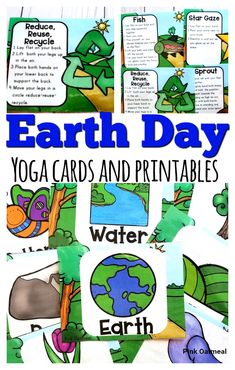Earth Day Yoga cards and Printables are great for preschool, kindergarten and up. Kids will love these poses that will get them moving during the day! The perfect activity to add movement to your Earth Day lesson plans!
