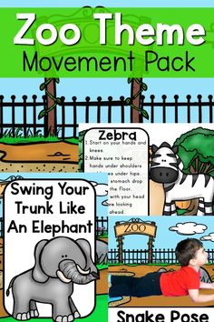 So many fun ways for the kiddos to move their bodies with a zoo theme! These are perfect for preschool gross motor or to go along with any zoo unit! Adding movement to your zoo activities is a must!