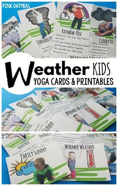 Weather kids yoga! Great for morning meeting or circle time. The perfect way to add movement to your school day. The kids yoga poses are so easy that anyone can do them. Use weather yoga as a brain break or during your weather unit!