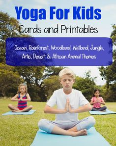 Yoga for Kids Cards and Printables are activities to add to your lesson plans! Great for the classroom, daycare, at home, OT or PT. These fun poses will help kids calm down and focus. This great bundle includes ocean, rainforest, woodland, wetland, jungle, artic, desert, African animal themes. #kidsyoga #brainbreaks #grossmotor